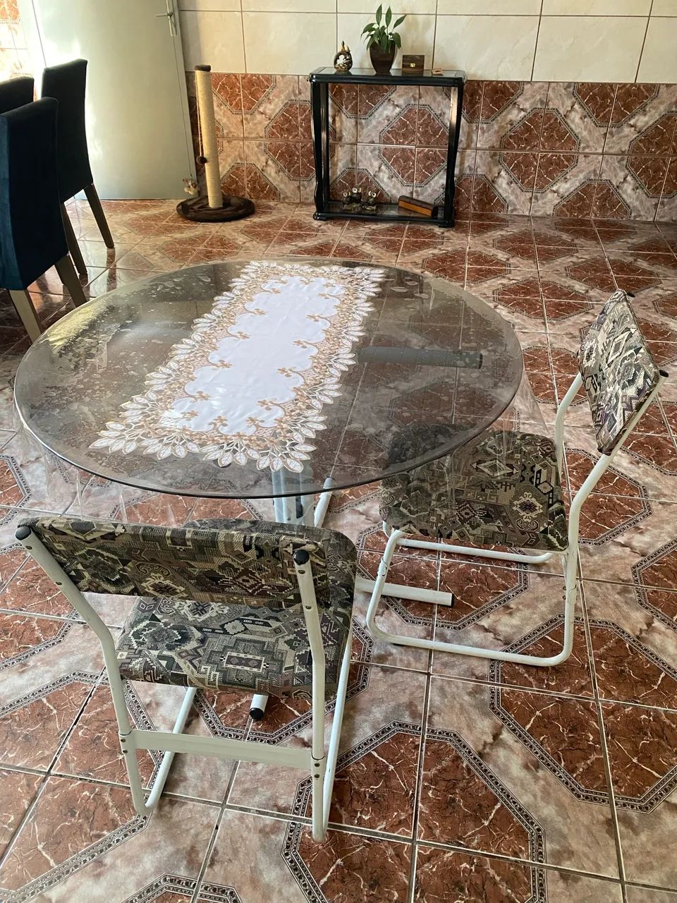 Mesa vidro 4 cadeiras 