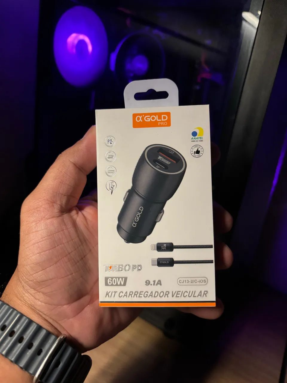 Carregador veicular 60w para Android ou iPhone.  - Foto 2