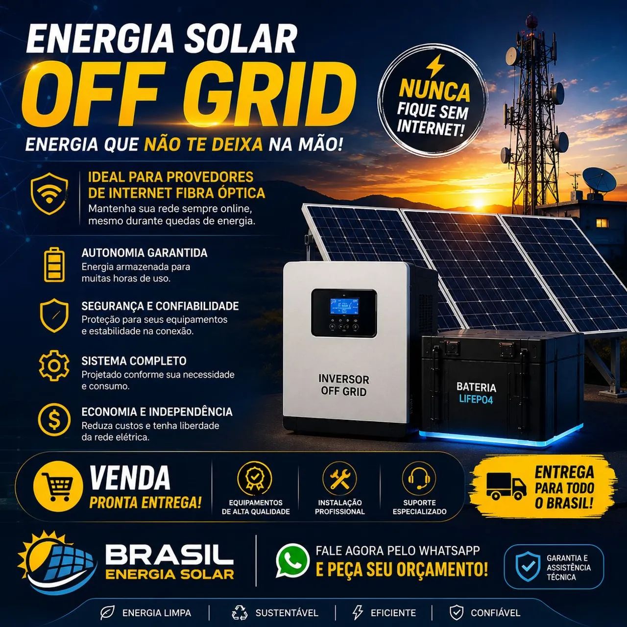 ? Energia Solar Híbrido E On Grid 