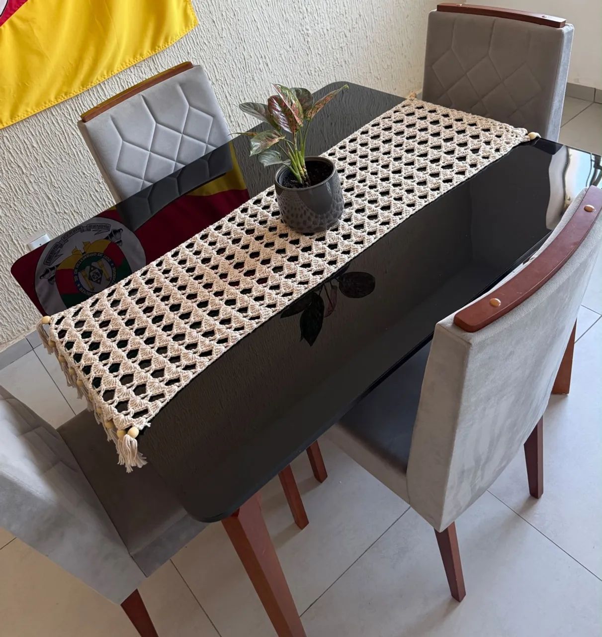 Mesa São Carlos Abeille Ret 4 Cad Mel/Preto - Foto 2