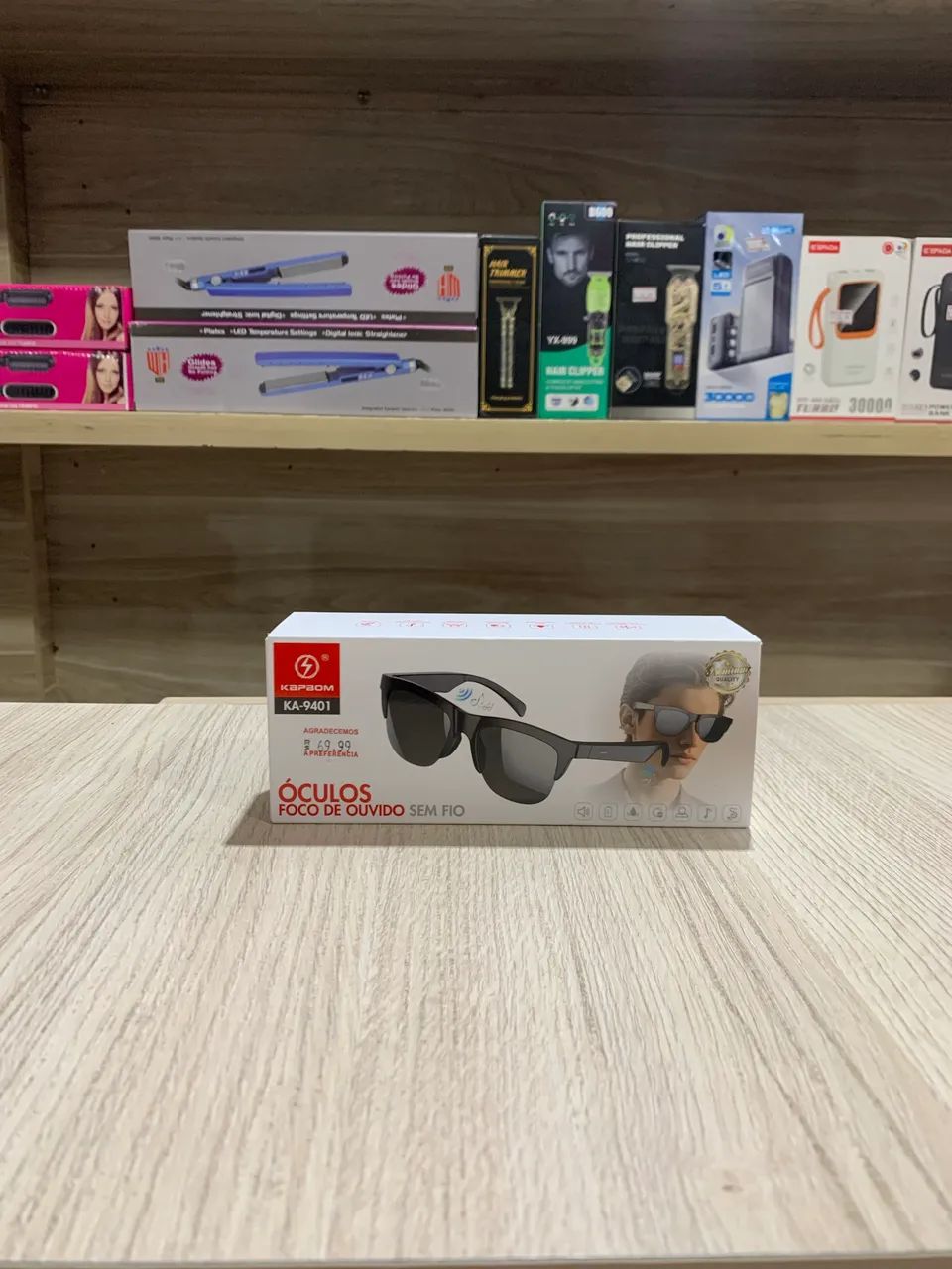 Óculos de sol com fone de ouvido 