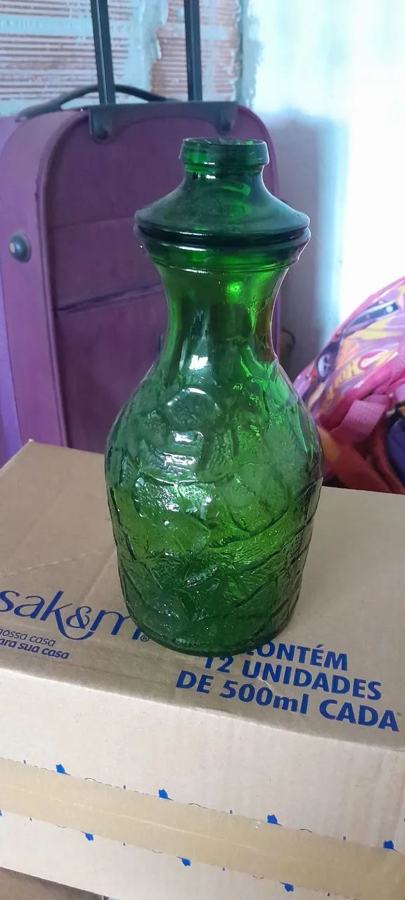 Jarra vintage verde com tampa - Foto 4