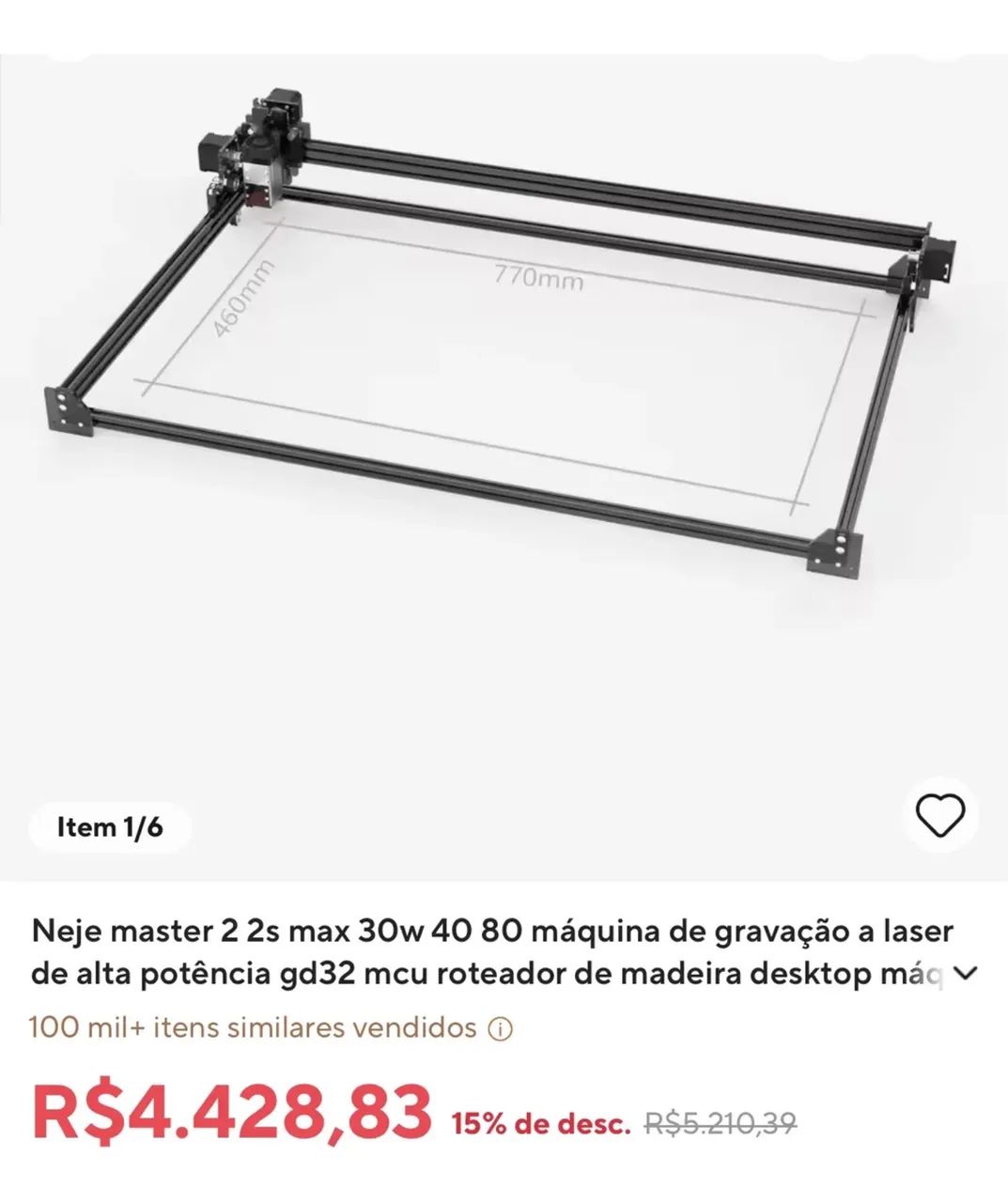 Máquina De Corte A Laser Cnc Neje Master 2s Max 20w N40620 - Foto 3