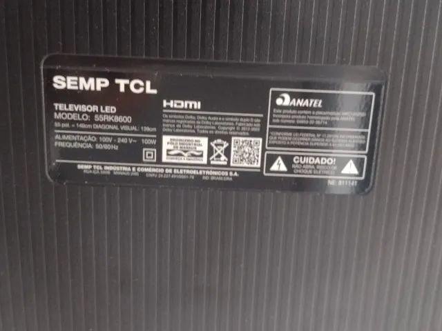 Marca: SEMP TCL  Modelo: 55RK8600 55Polegadas 