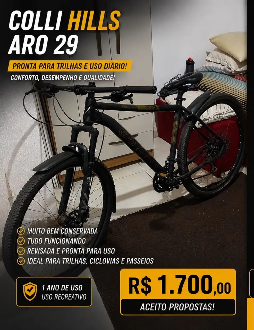 Bicicleta Colli Hills aro 29
