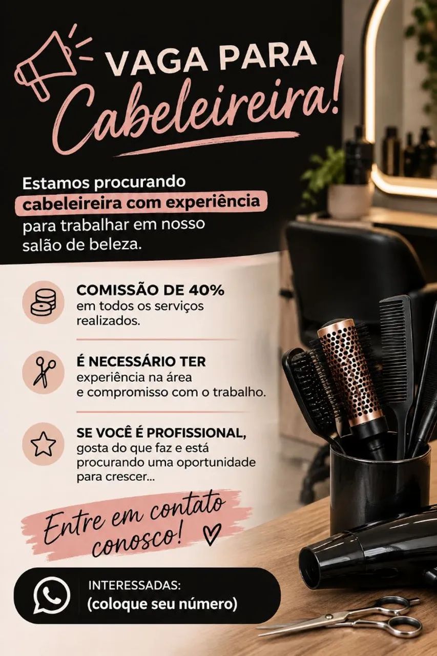 Vaga para cabeleleira 