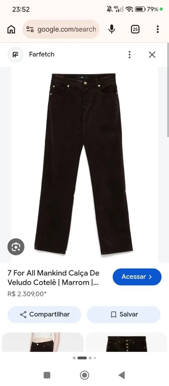 Calça estilo veludo importada da  7 For All Mankind. - Foto 4
