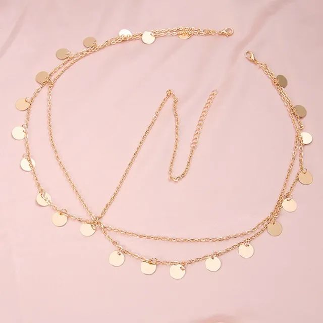 Acessório De Cabelo Tiara Head Chain Medalhinhas Dourada - Foto 4