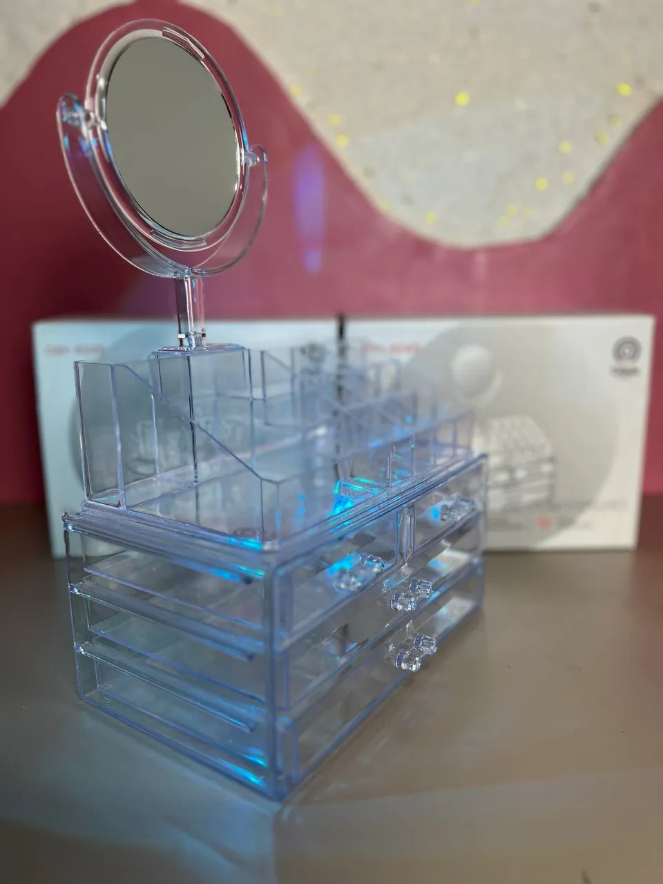 Organizador para maquiagem com espelho  - Foto 2