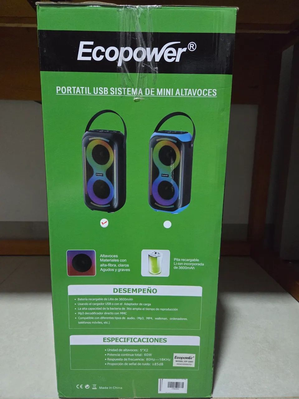 Caixa de Som Portátil Ecopower com microfone  - Foto 2