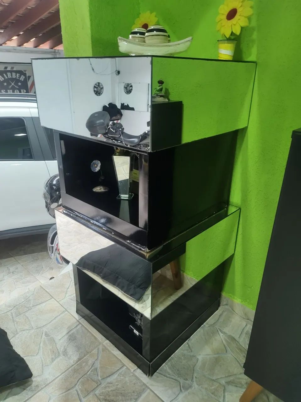 Criados mudo /mesa de centro em espelho e MDF preto - Foto 3