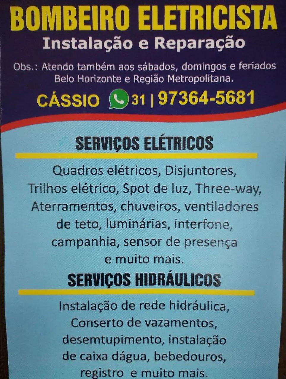 BOMBEIRO ELETRICISTA.