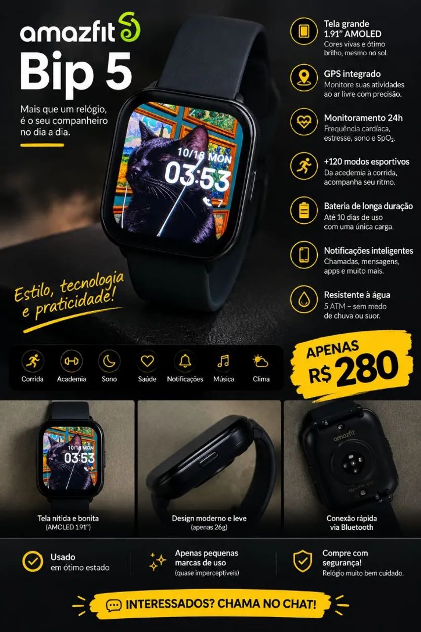 Smartwatch Amasfit bip 5 