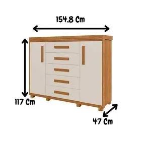 Cômoda 2 Portas e 5 Gavetas 100% MDF - (Oferta) - Foto 5