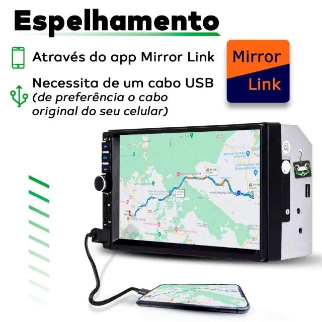 Aproveite! MP5 2 Din Bluetooth Espelhamento Android iOS | Link com Desconto - Foto 5