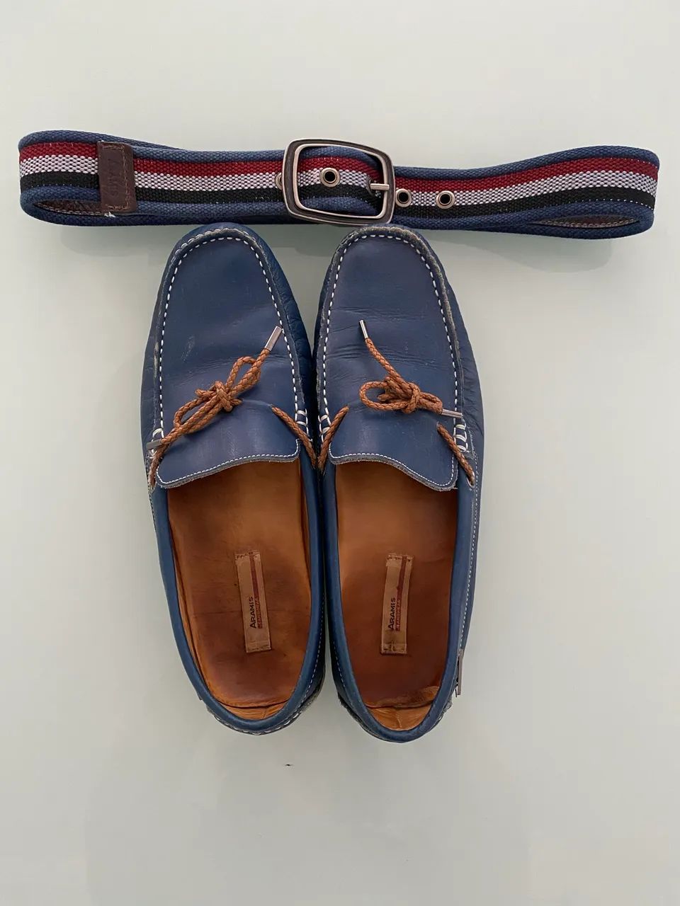 Mocassim Aramis e cinto masculino 