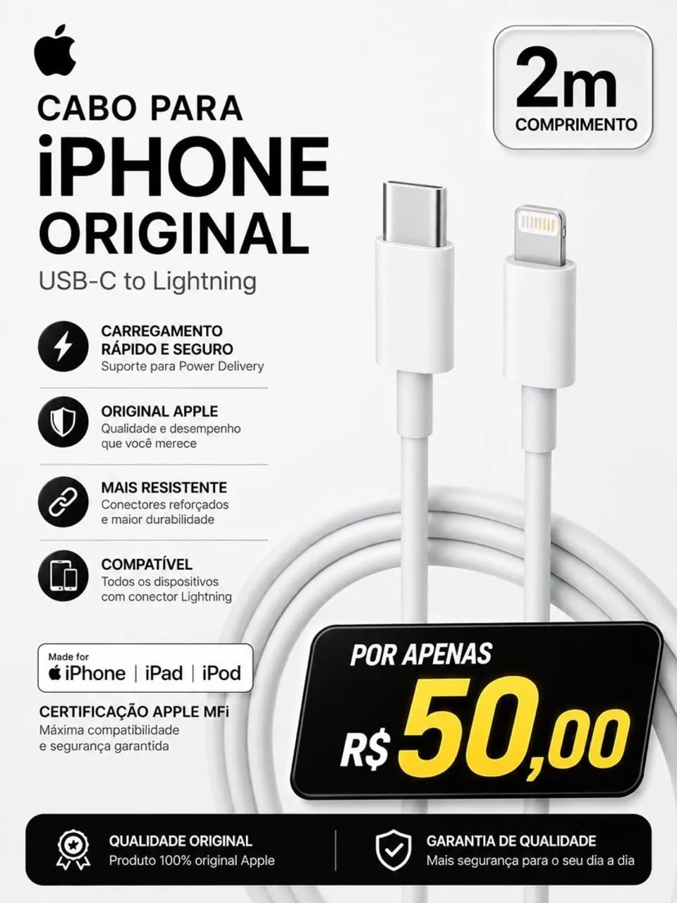 Carregadores Turbo e Fones para iPhone e Android | Novos - Foto 5