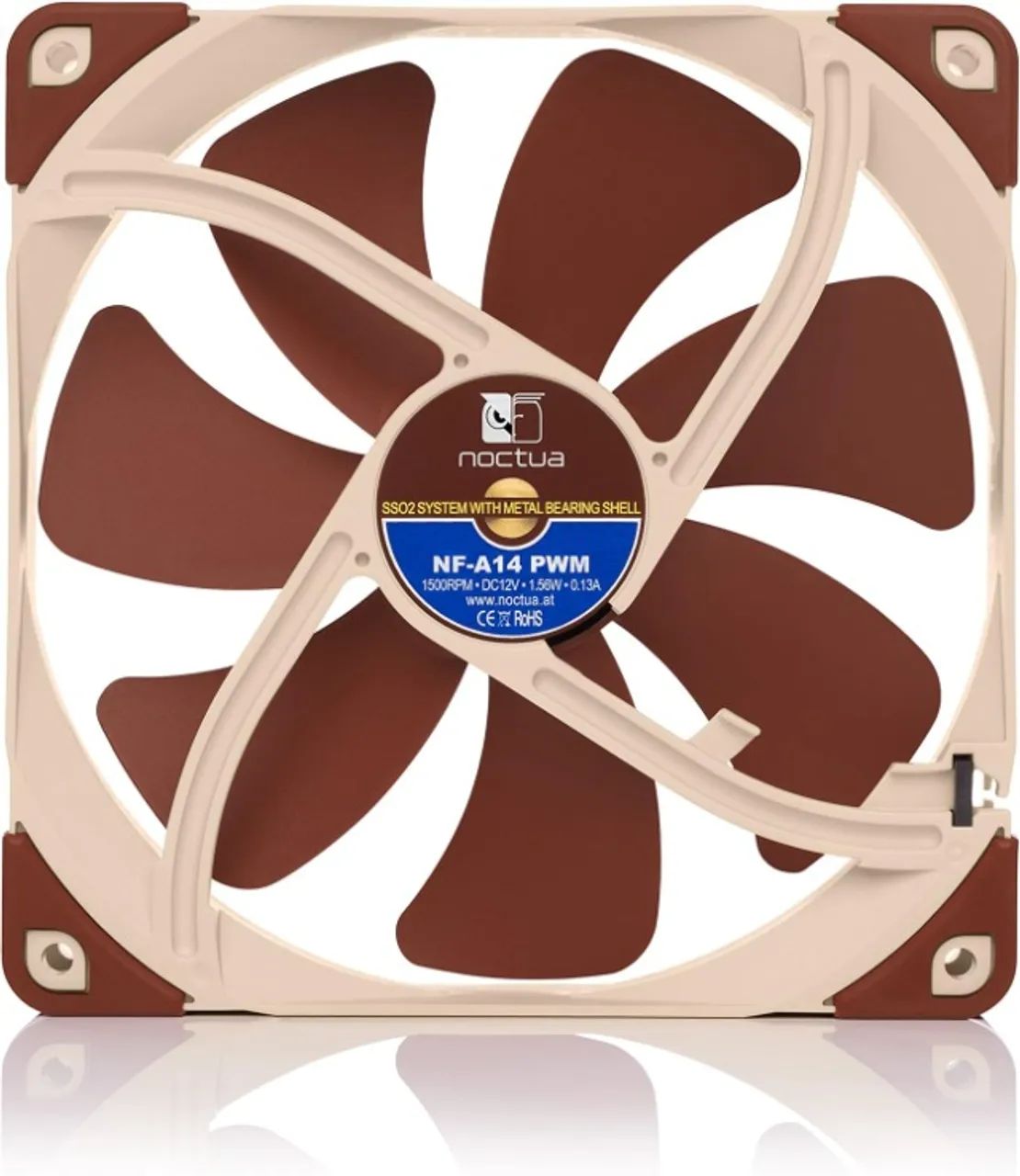 Ventoinha Noctua NF-A14 PWM, Fan 140mm, 1500RPM, SSO2, Gamer, Desktop, Premium, Cooler, PC - Foto 3