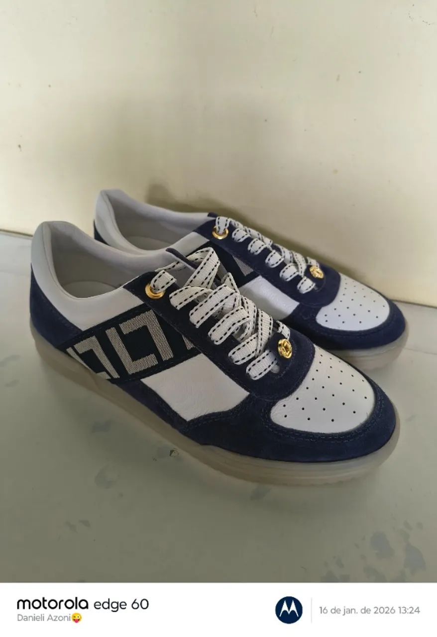 Tênis Luz Da Lua Couro e Camurça  - Foto 2