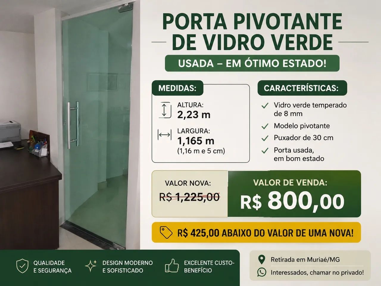 Porta de Vidro - Foto 2