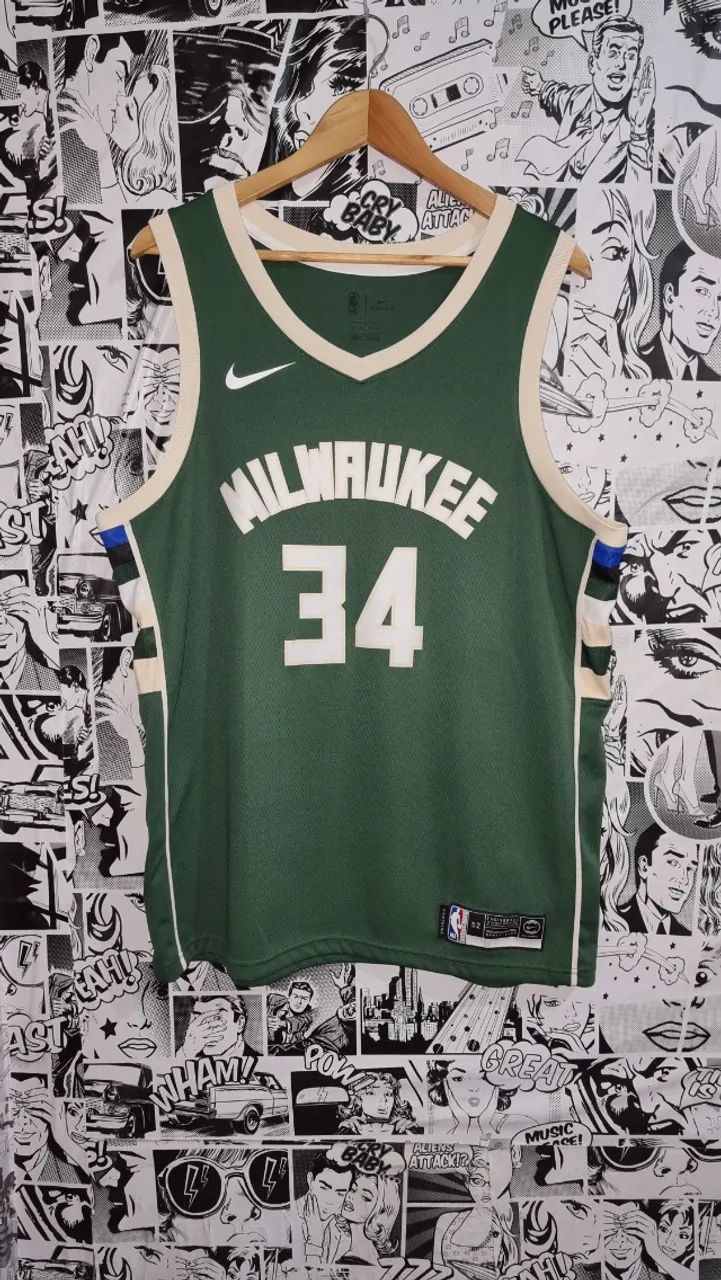 REGATA JERSEY NBA NIKE ORIGINAL, MILWAUKEE BUCKS 34, ( LEIA A DESCRIÇÃO) - Foto 4