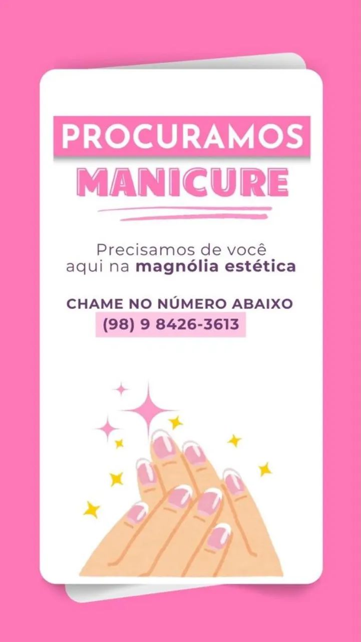vaga para manicure 