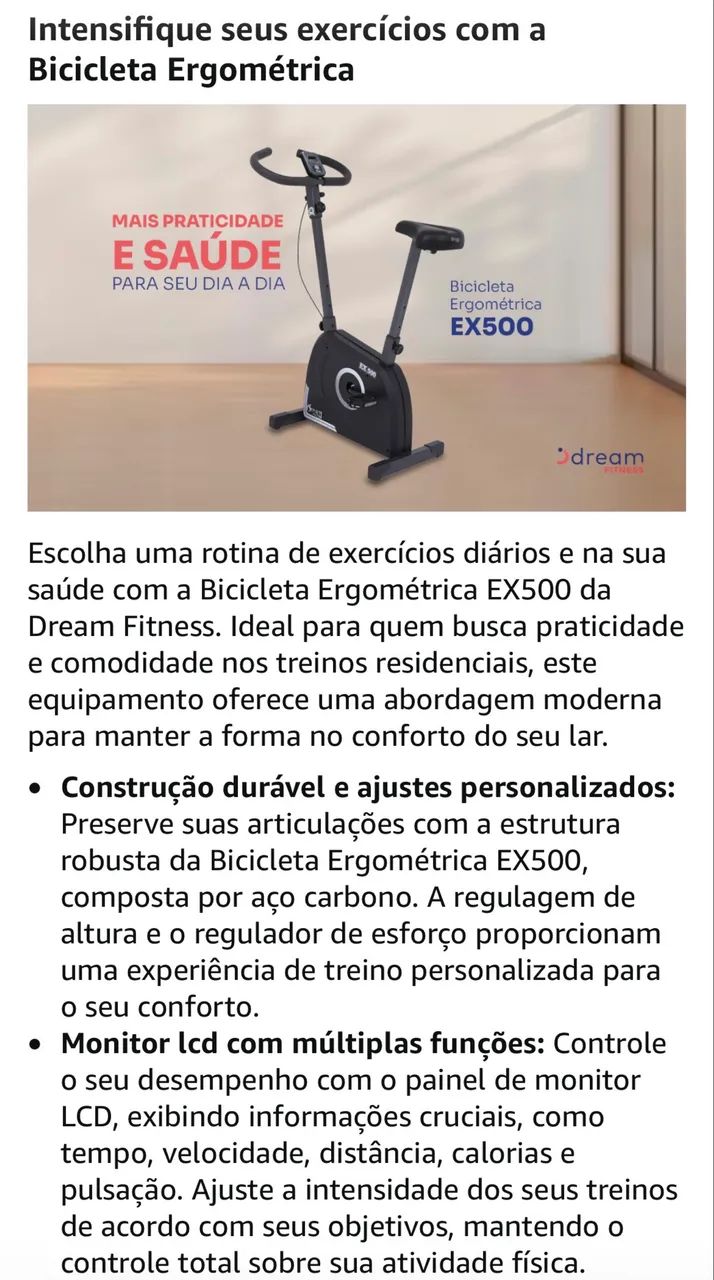Bicicleta Ergométrica EX500 da Dream Fitness. - Foto 5