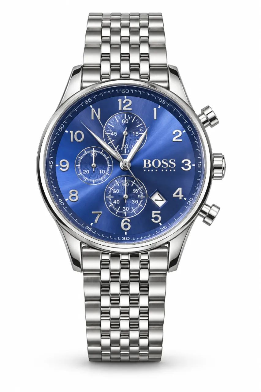 Relógio Masculino BOSS Navigator 1513498 44 mm Pulseira de Aço