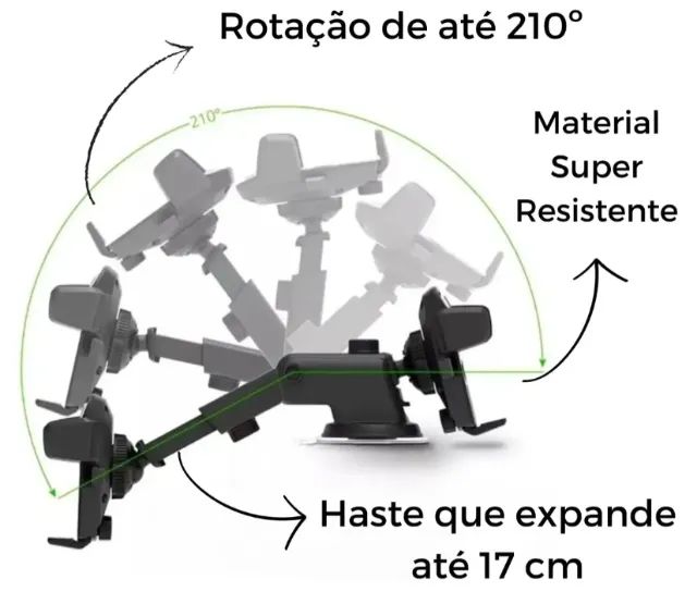 Suporte Celular Carro Veicular Trava Automática Anti Queda - Foto 4
