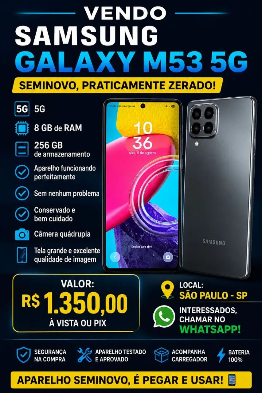 Celular Samsung m53 5g 