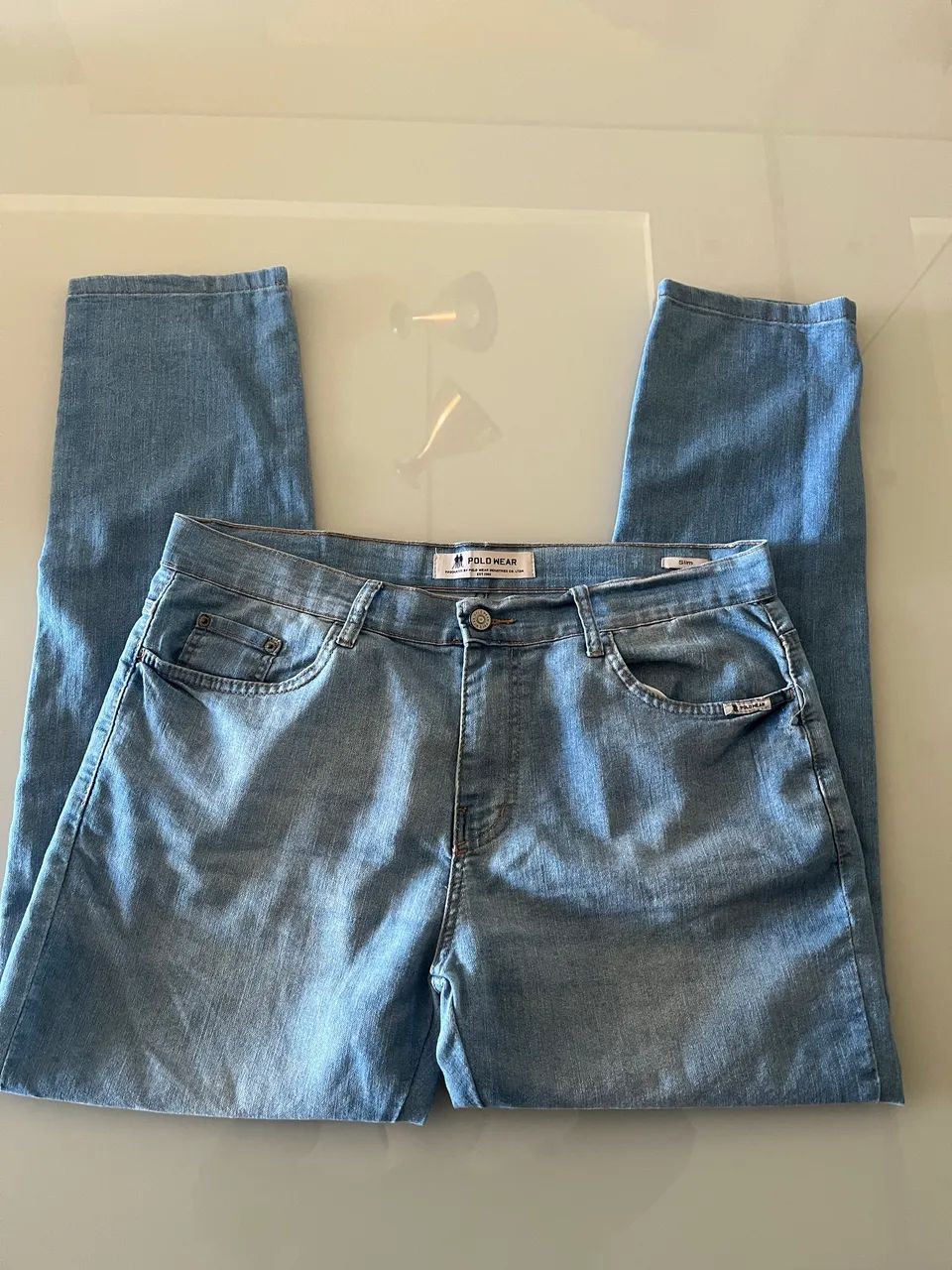 Calça Jeans masculina azul, tamanho 42 - Foto 3