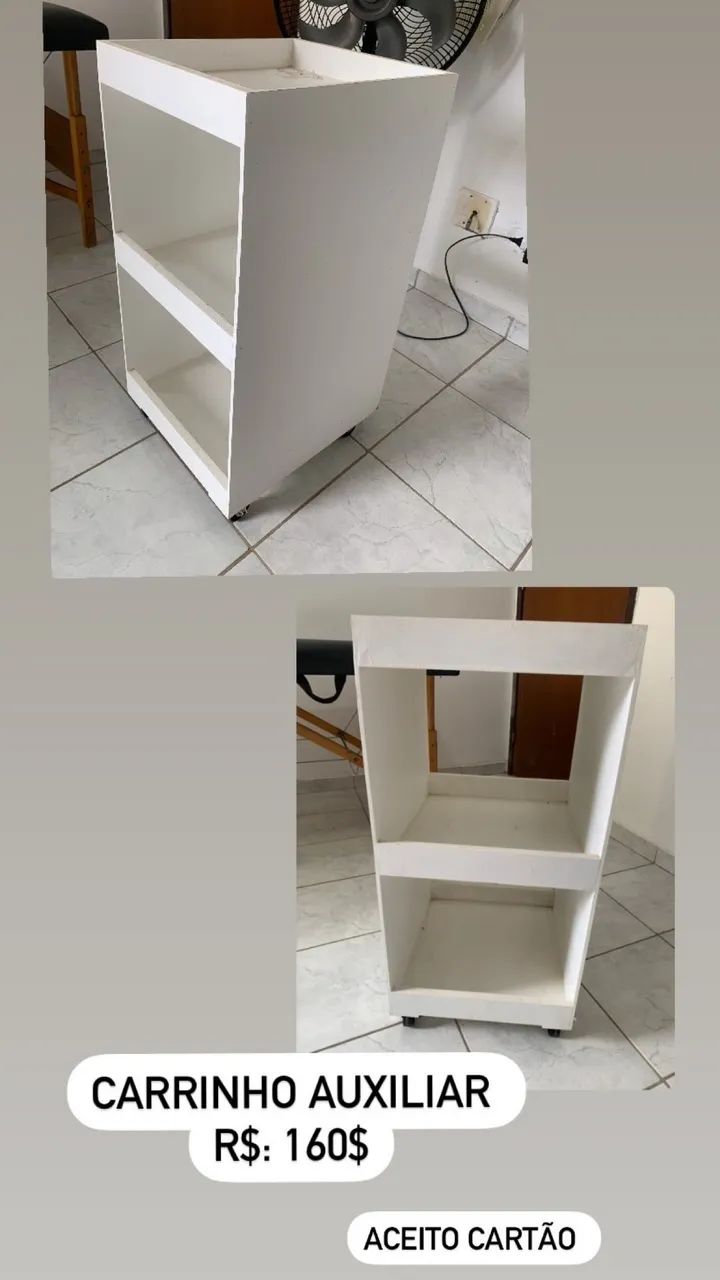 Carrinho auxiliar e mocho Estetica 