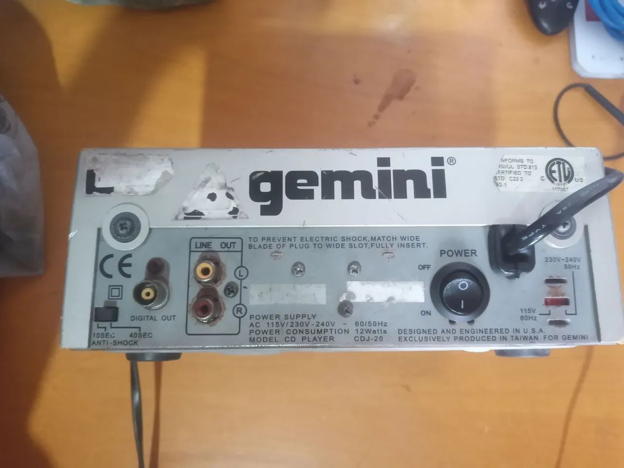 人気モデル GEMINI CDJ-20 CDプレーヤー Gemini cdj -20 Professional CD player - Instrumentos musicais