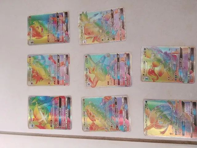 Cartas pokémon TCG Antigas- Rainbow Rare GX- Lote 