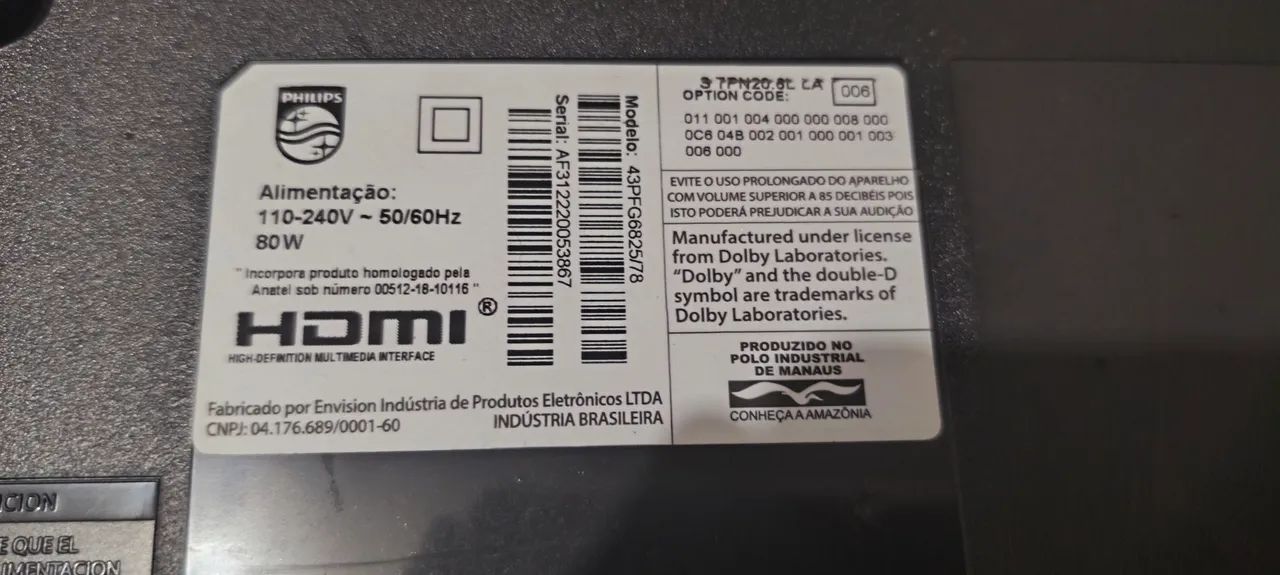 Tvs Philips 43 polegadas com defeito  - Foto 5