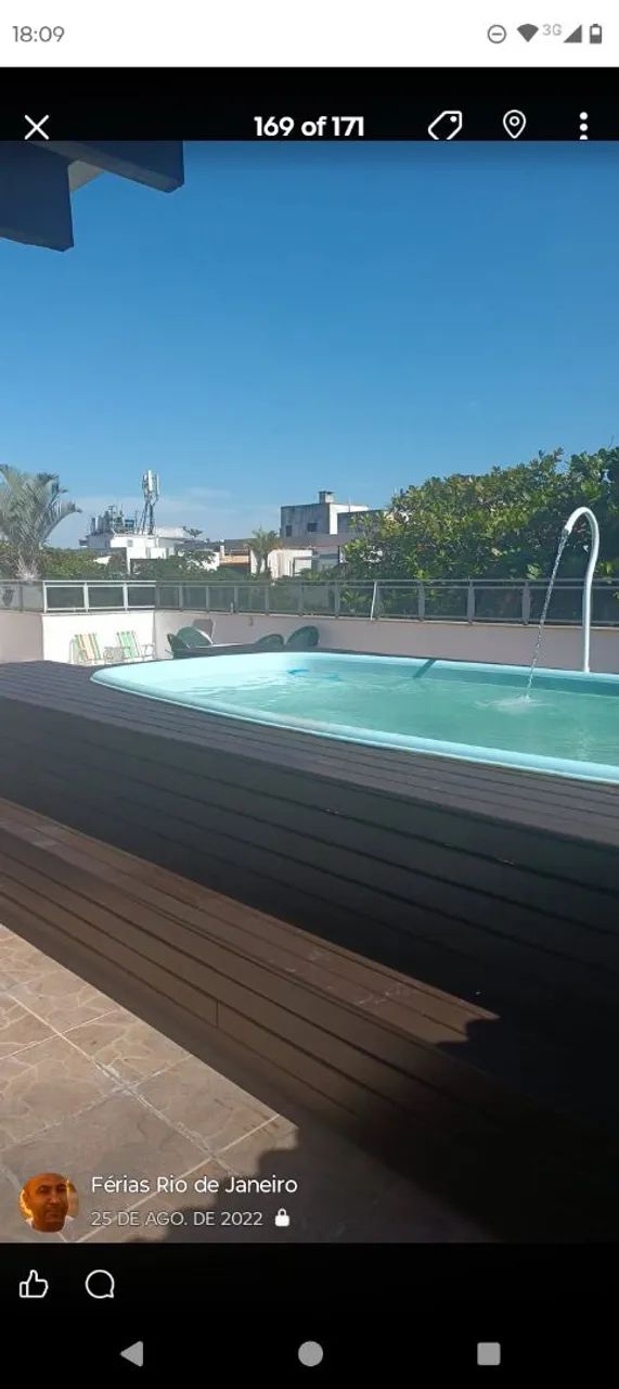 Piscina de fibra usada 