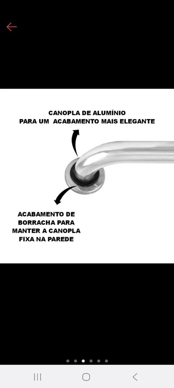Barra/ alca de apoio  L  para vaso sanitário  70x 80 cm - Foto 2