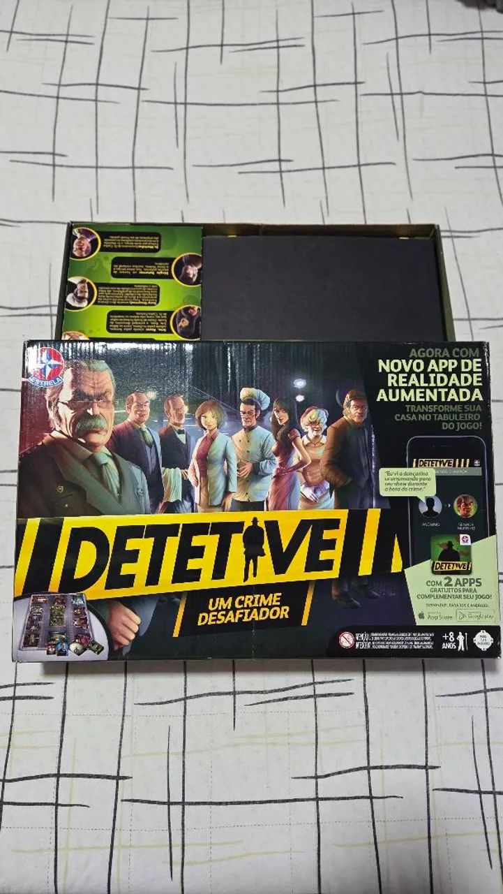 Jogo de tabuleiro detetive estrela, com aplicativo