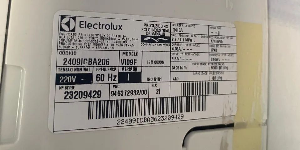 Ar condicionado Split Convencional Electrolux Ecoturbo 9000 btus 220V