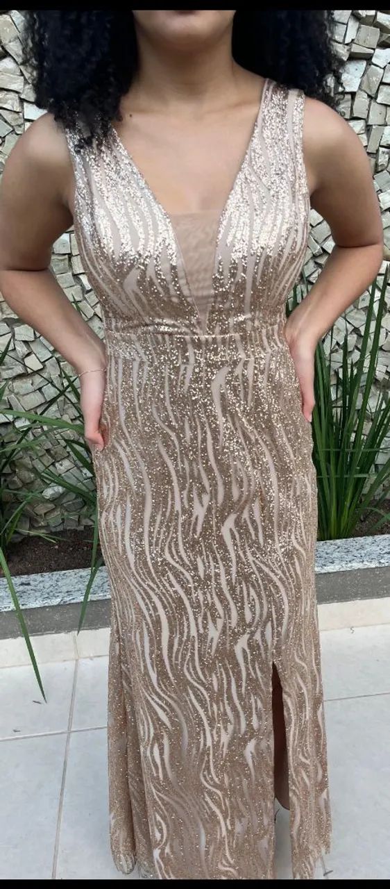 Vestido champanhe festa - Foto 2
