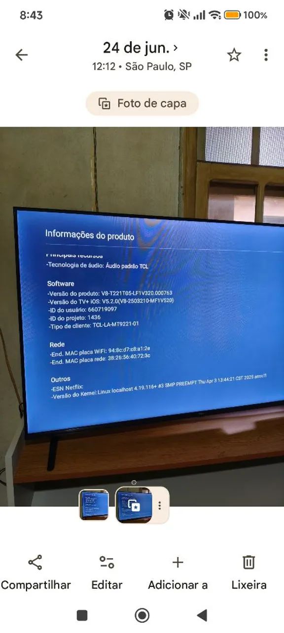 Smart TV TCL 43" Full HD Android TV HDR Wi-Fi Bluetooth - Seminova - Foto 5