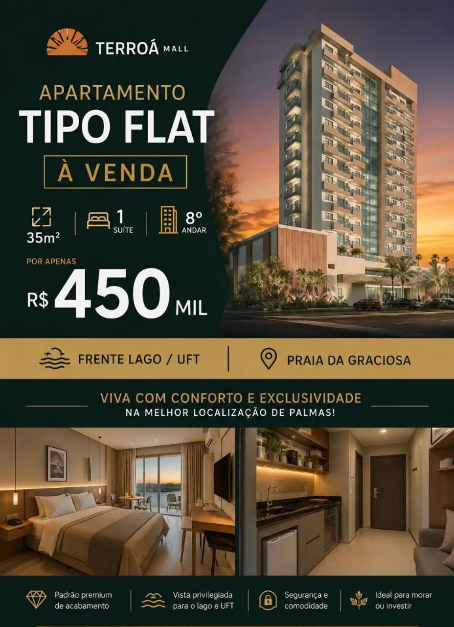 Flat à venda - Terroá Mall | Palmas-TO