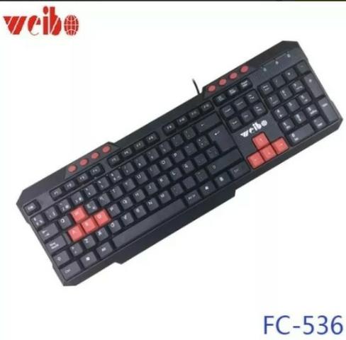 (NOVO) Teclado Gamer Com Fio Usb 2.0 Multimídia Weibo Fc-536