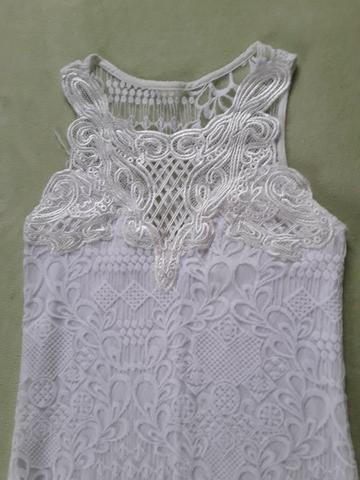 Vestido longo branco fendas nas laterais Tam. P - Foto 2