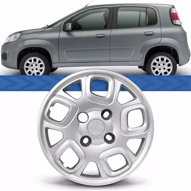 Jogo 4 Peças - Calota Aro 13 - Fiat Uno Attractive 2015 - Grid