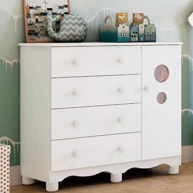 Comoda Bolinha Peroba C/ Porta, 100% MDF