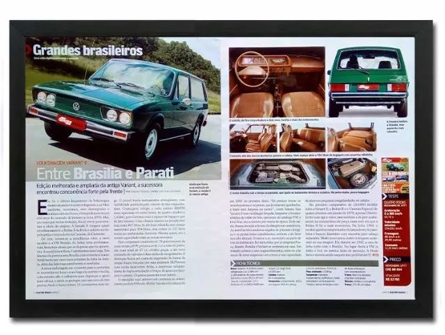 VW Variant II - Quadro decorativo com matéria original de revista