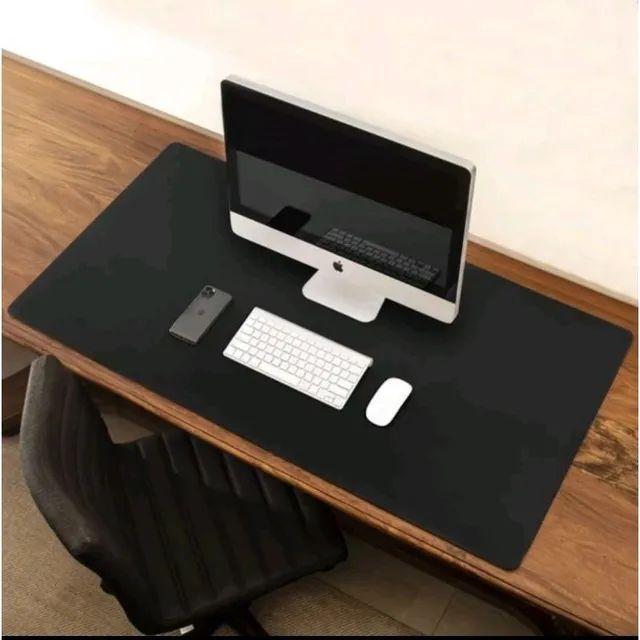 Mousepad mouse pad 70 x 30 cm em couro sintético marrom preto - Foto 6