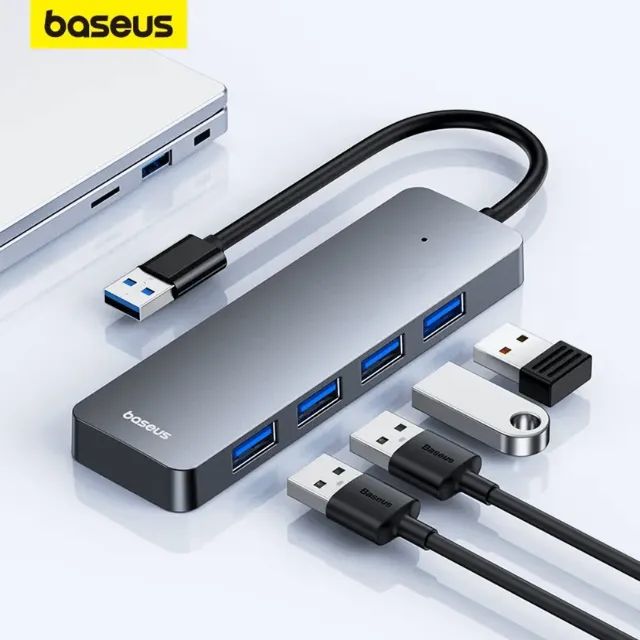 hub usb 3.0 baseus / slim ultra leve / original novo / pronta entrega rápida - Foto 3