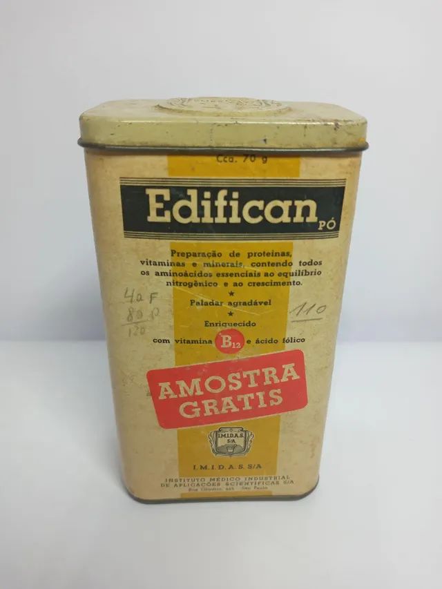 Lata Antiga Edifican Pó Amostra Grátis 